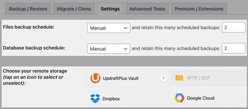 updraftplussettings WordPress SEO 终极指南:做好这28个常规步骤